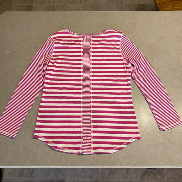 Silverwear striped pink top with fun shoulder buttons size large - Picture 6 of 6